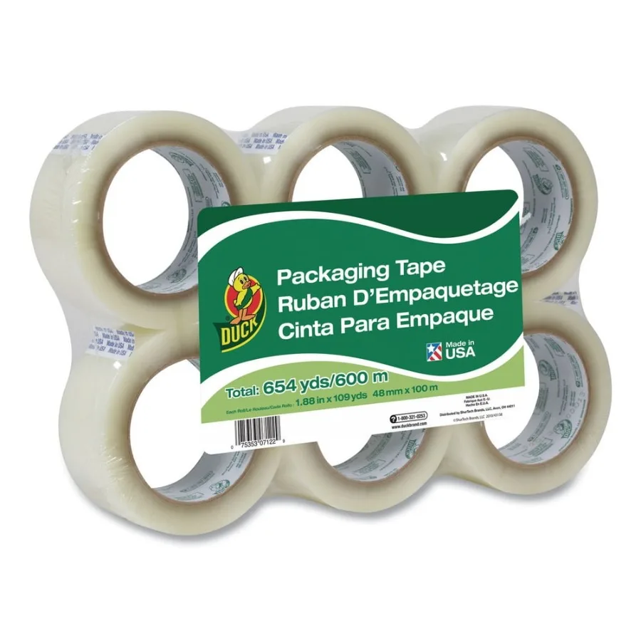 

1.88 in x 109 yds Clear Commercial Grade Packaging Tape with 3 in Core for Heavy-Duty Sealing and Packing Applications - Ideal