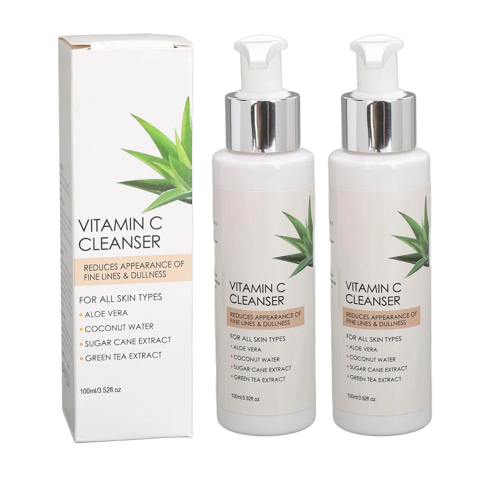 

Vitamin C Foaming Facial Cleanser 100ml Gentle Moisturizing Fine Line Fading for travel Size Skincare Solution