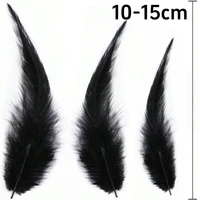 Plumes de coq noires 10-15cm, Plumes artisanales naturelles en vrac pour bricolage, attrape-rêves, décoration de Costume de fête d'halloween 2