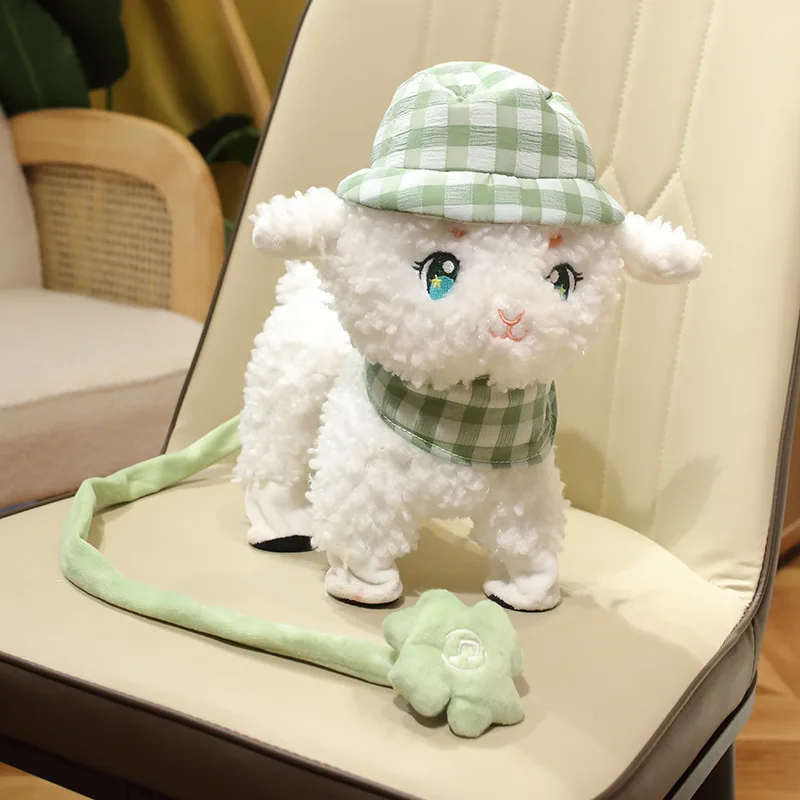 Kawaii Electric Walking Singing Alpaca Plush Soft Toy Stuffed Animal Toys  Music Sheep Doll Toy for Kids Christmas Gifts