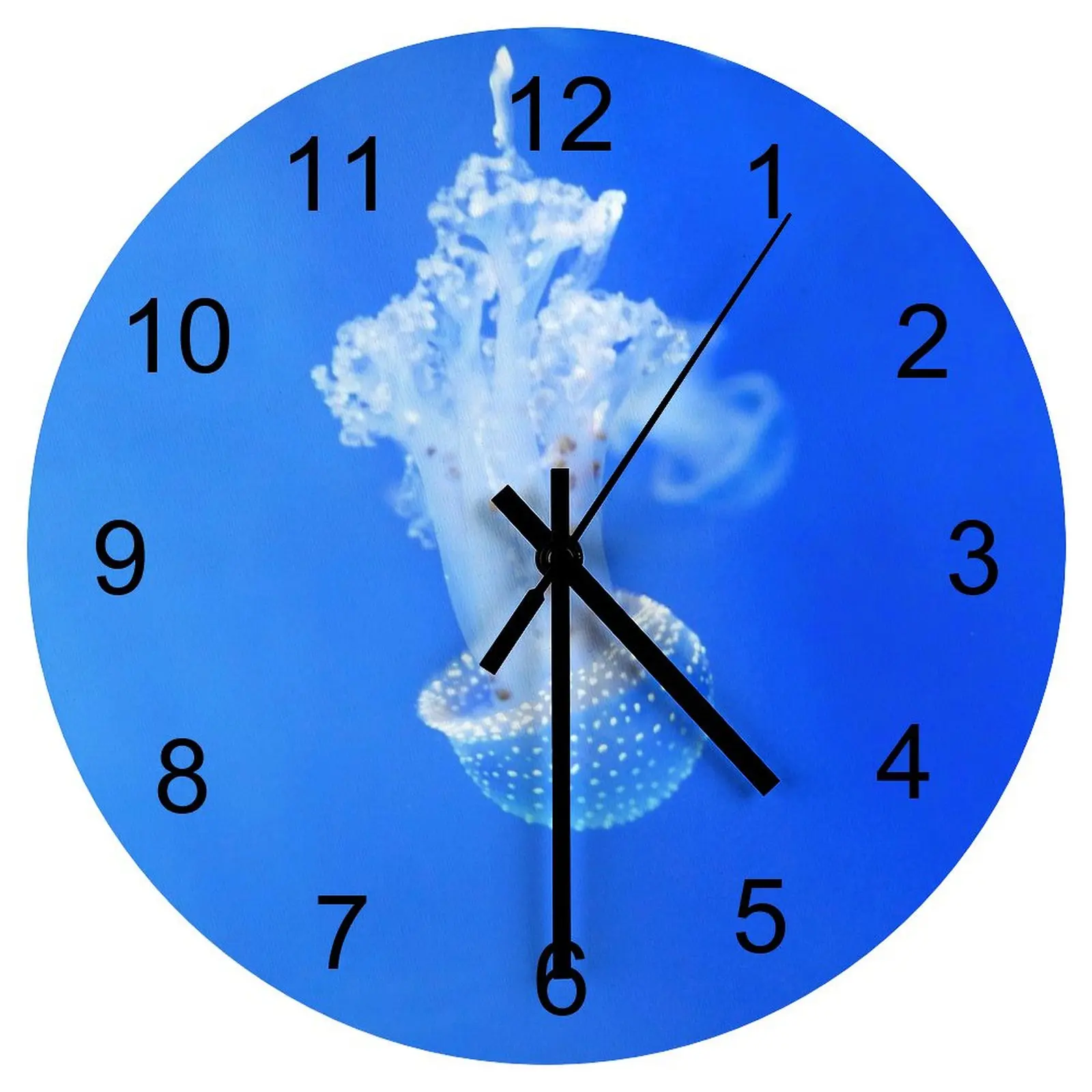 

Bedroom Wall Clock Underwater world jellyfish Clocks 12 inch Silent Fashion Round Patterned Durable Classic