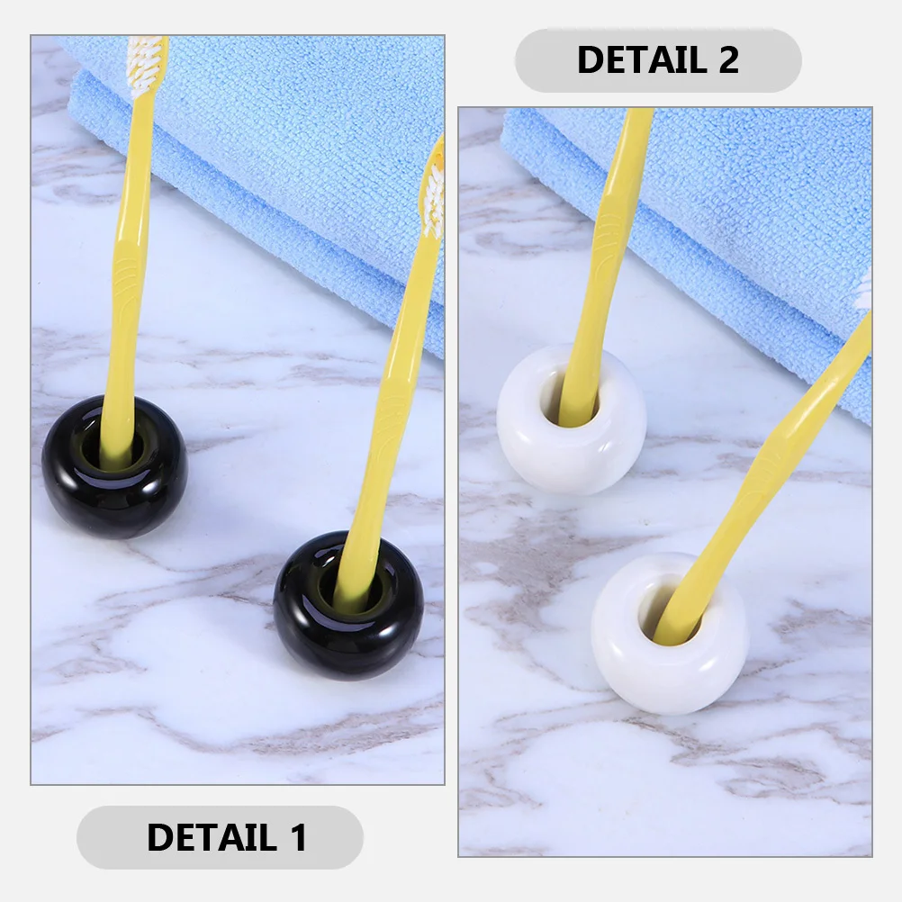 

4Pcs Toothbrush Stand Ceramic Stable Base Bathroom Holder Vanity Countertop Desk Pen Holder Single Pen Stand Toothbrush Supports