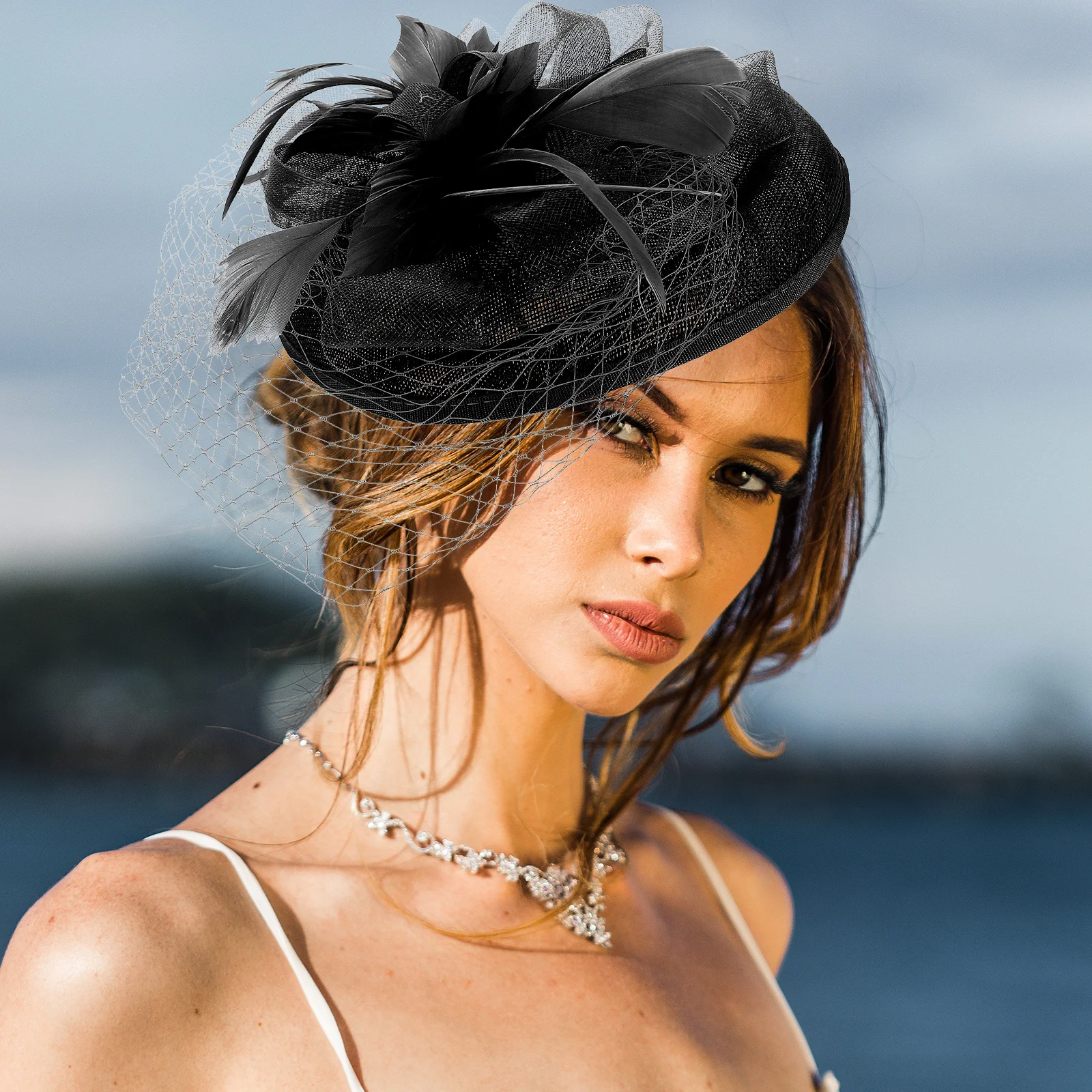 

Sparkly Fascinator Headband For Women Lightweight Bridal Hair Accessories Wedding Tea Party Banquet Hat Headpiece Veil