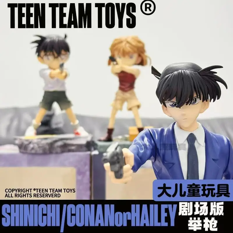 

Detective Series Theatrical Version Of Edogawa Conan Haibara Shinichi Kudo Ai Figurine Model Set Up On A Table Of Approximately