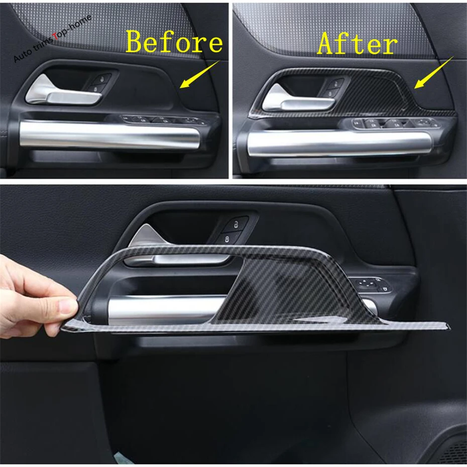 Inner Door Pull Handle Hand-clasping Bowl Panel Cover Trim Fit For Mercedes-Benz B W247 Class 2019 2020 2021 2022 ABS