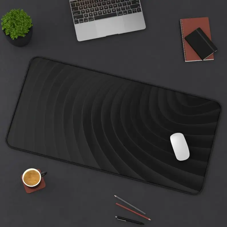 Almofada de mesa abstrata digital preta e cinza, mouse pad para jogos estilo fofo, mouse pad à prova d'água antiderrapante, presente perfeito para colegas de classe