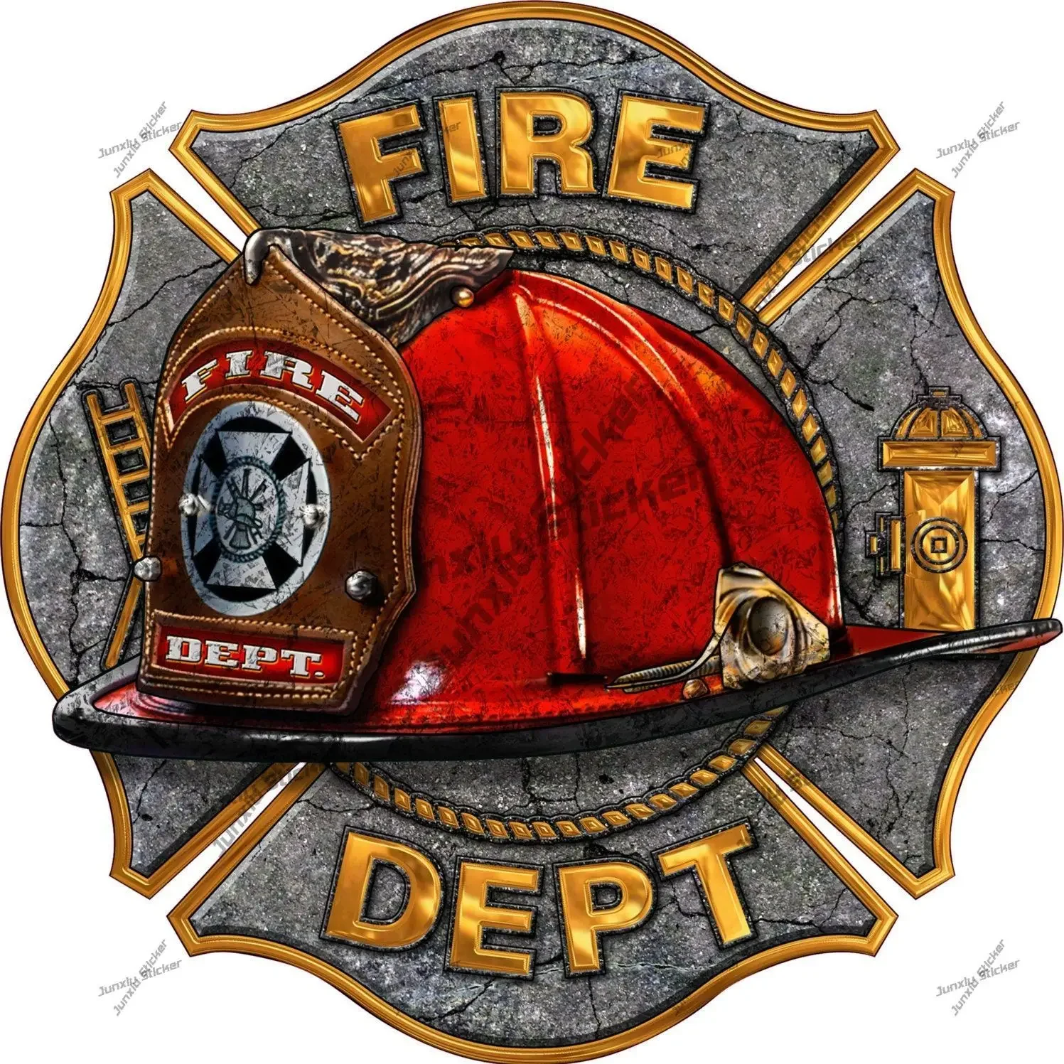 Fire Dept Decal Full Color Fire Department Support Sticker for Car SUV Laptop Book Fridge Guitar Motorcycle Helmet ToolBox Boat