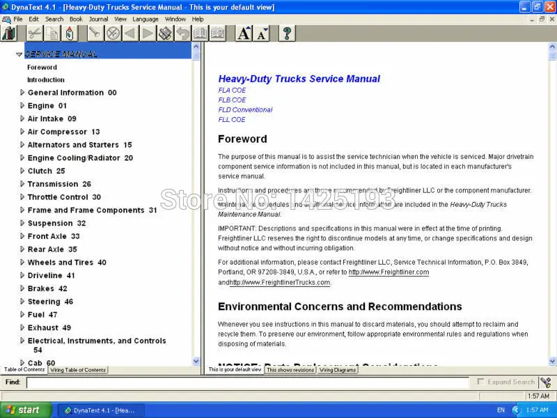 

For Freightliner Service Literature for REPAIR INFORMATION, WIRING DIAGRAMS