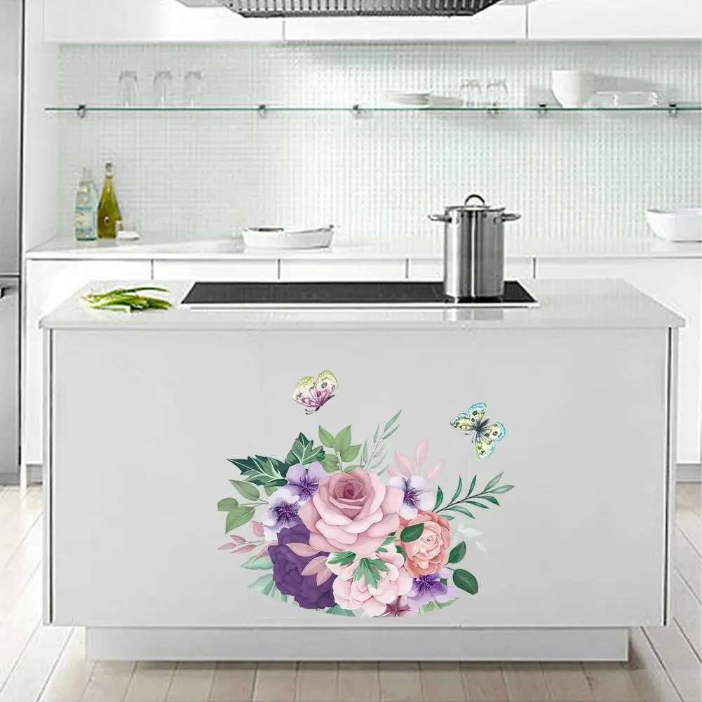 Elegant Toilet Sticker Elegant Bathroom Decor Sticker Vibrant Pink Flower Toilet Sticker Easy to Apply Strong Stickiness