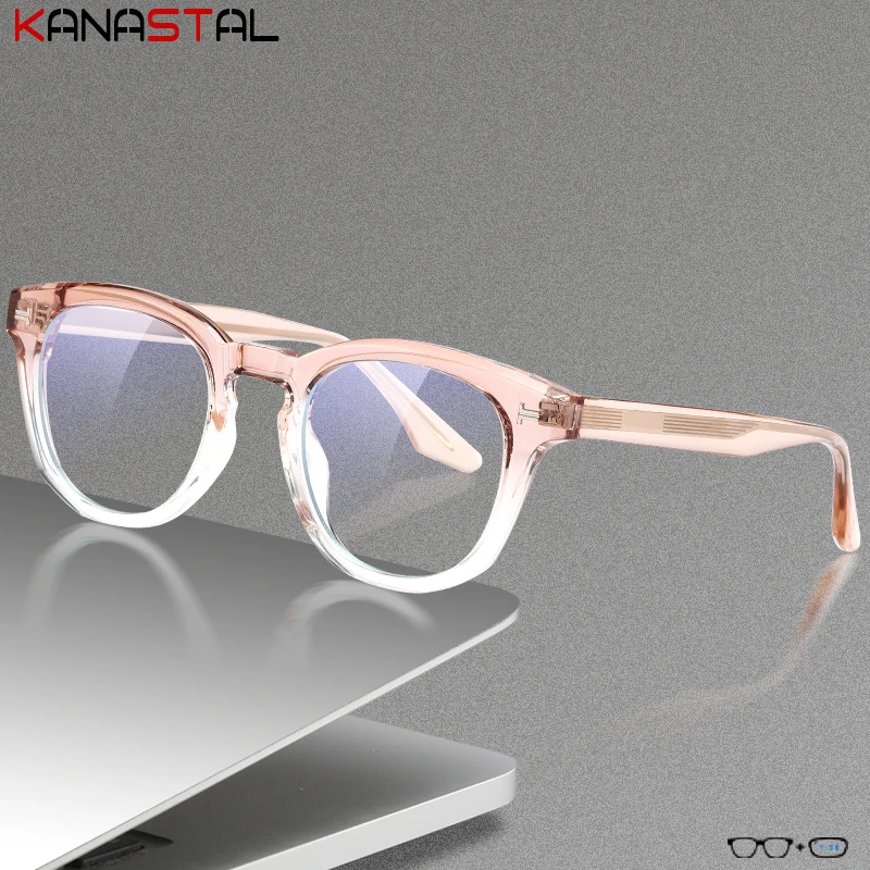 Women Blue Light Blocking Reading Glasses Prescription Optical Lenses Myopia Eyewear Men Computer Acetate Fibre Eyeglasses Frame