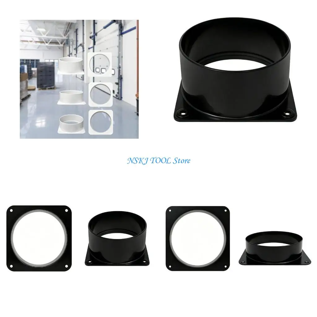 L8RC Straight Air Vent Duct Connectors Flange Easy Installation Air Outlet Adapter
