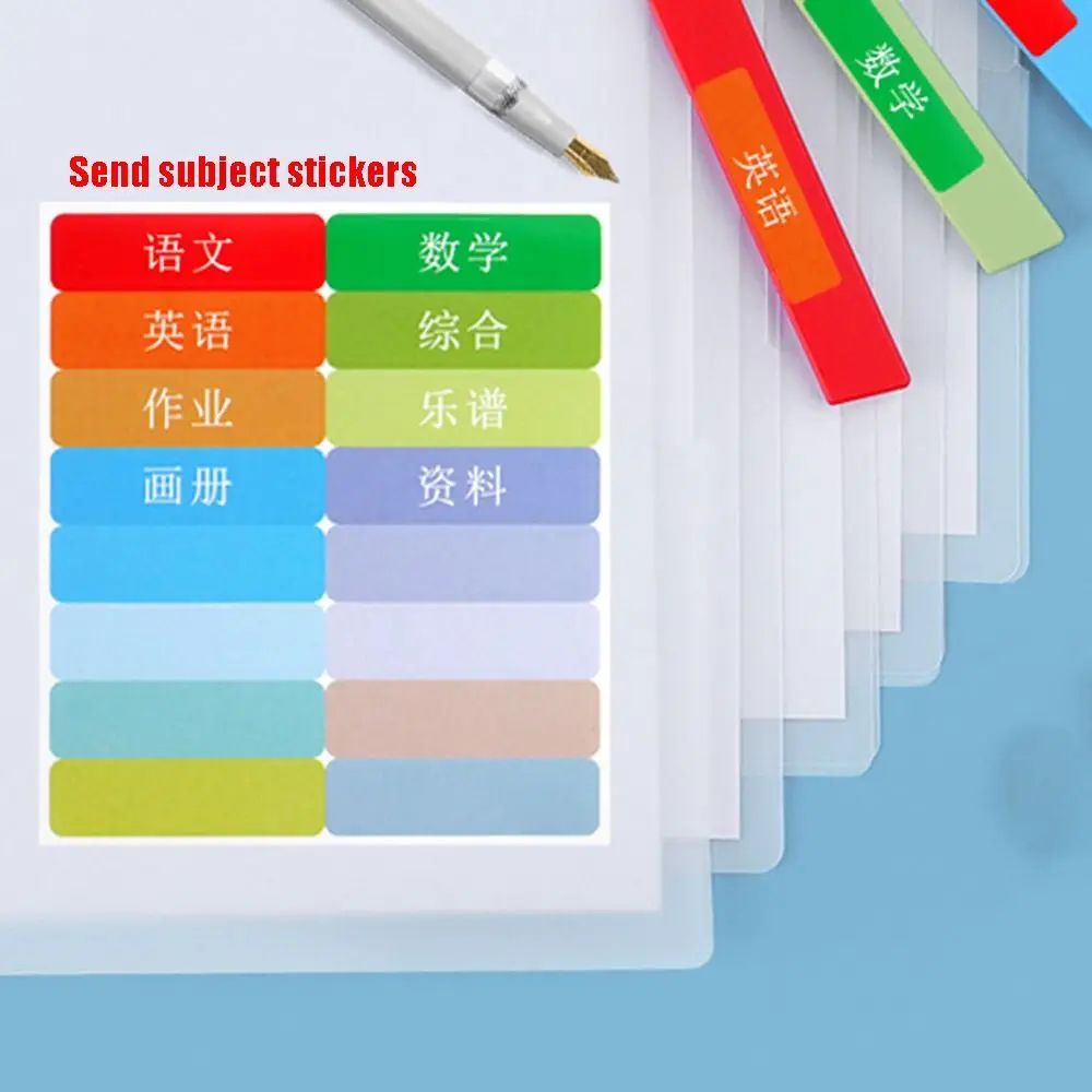 5Pcs Side Opening Buckle A4 File Folder Double Tie Rod Transparent Test Paper Storage Clip Dustproof Large Capacity