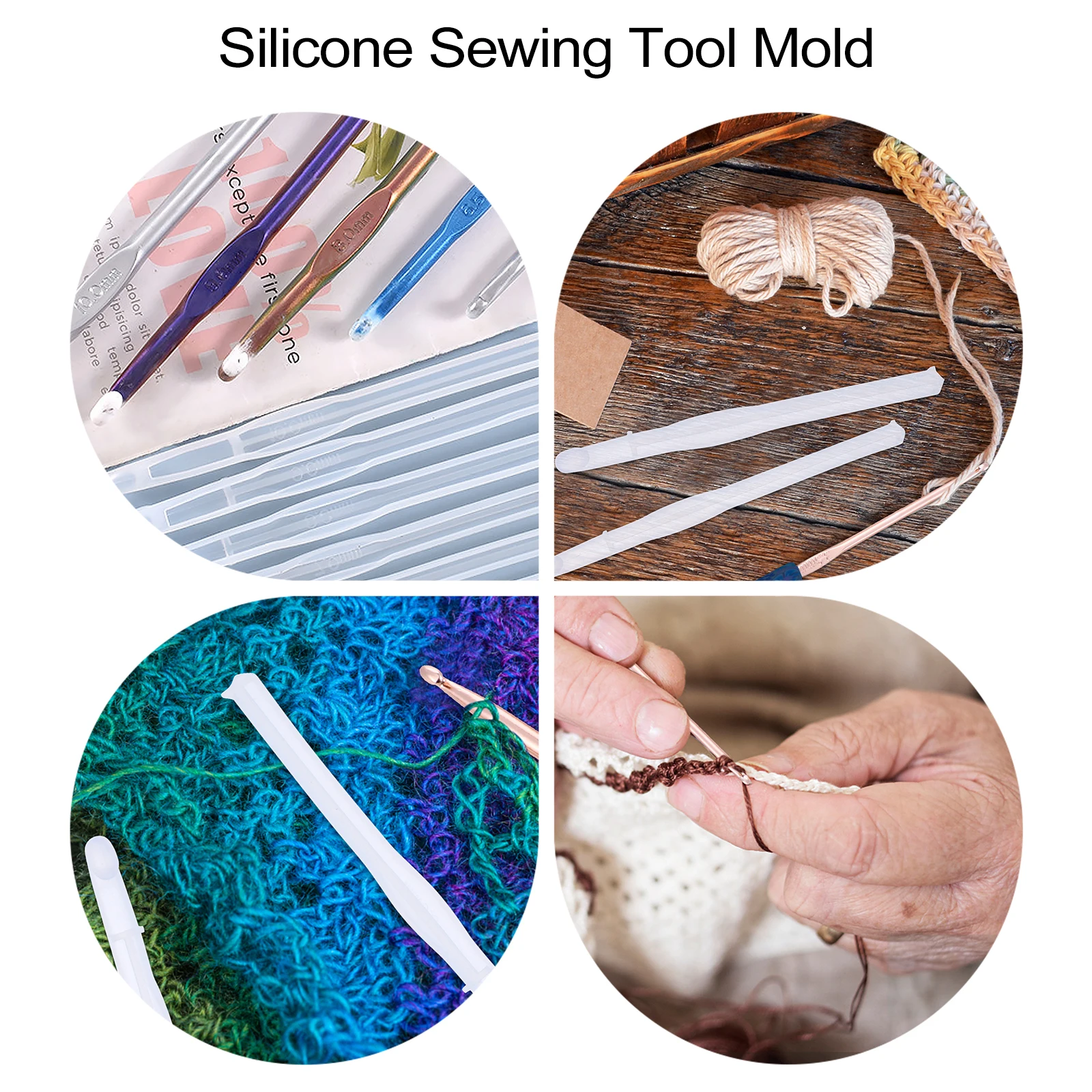 

10pcs Molds Hook Sewing Tools Silica Gel Knitting Sewing Tool Knitting Hook Mold Mold Needles Epoxy Resin Customizable