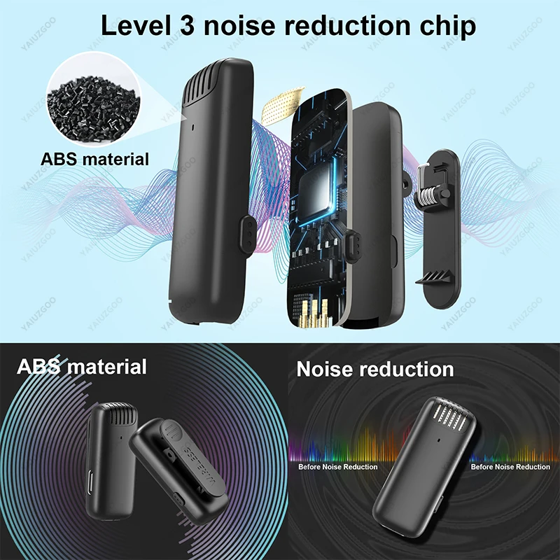 Mini Wireless Lavalier Microphone Portable Noise Reduction Short Video Recorder Iphone C With Charging Box