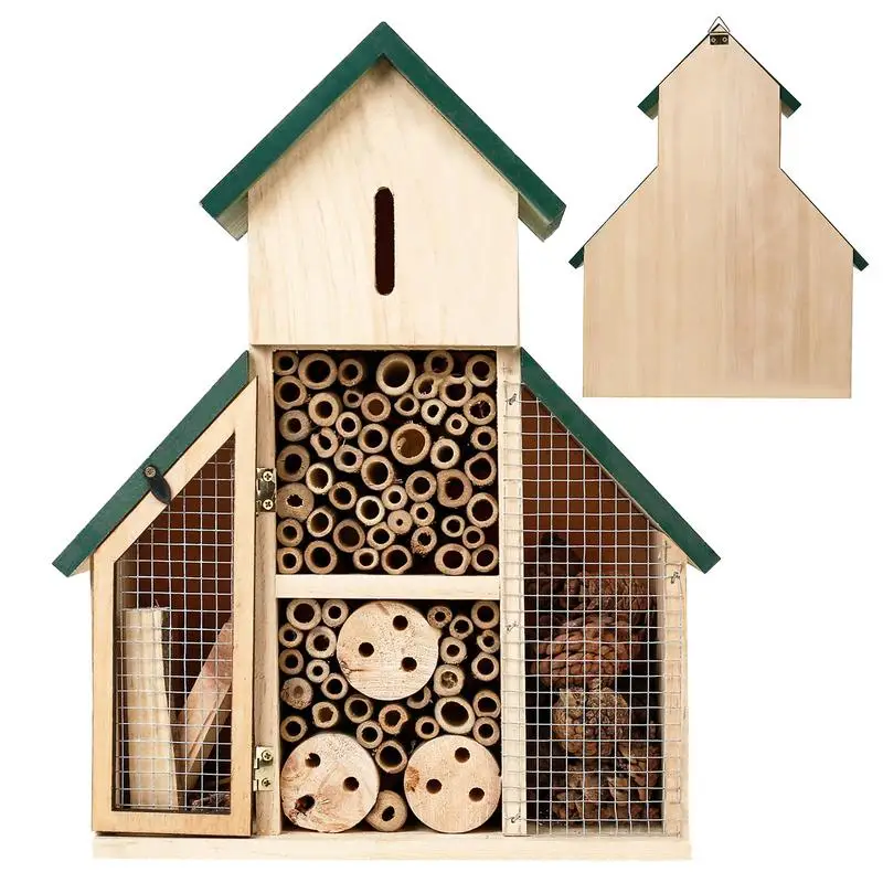 

Garden Wooden Insect House Bee House Shelter Garden Insect Nesting Box Handicrafts Outdoor Ornament Decoration Insects Box