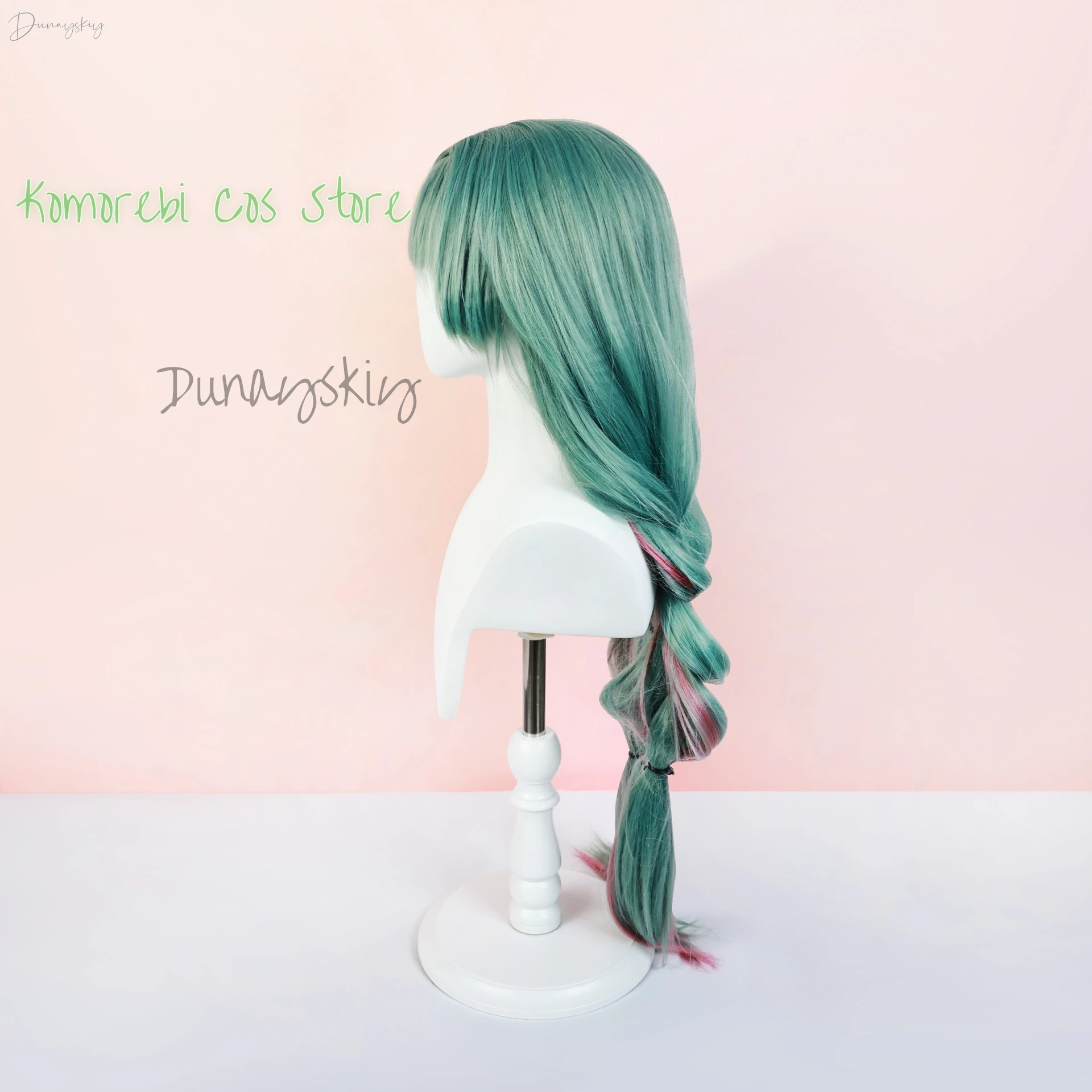 Game Wuthering Waves Cosplay Phrolova Cosplay Green Double Ponytail Wig Halloween Party Women image 4