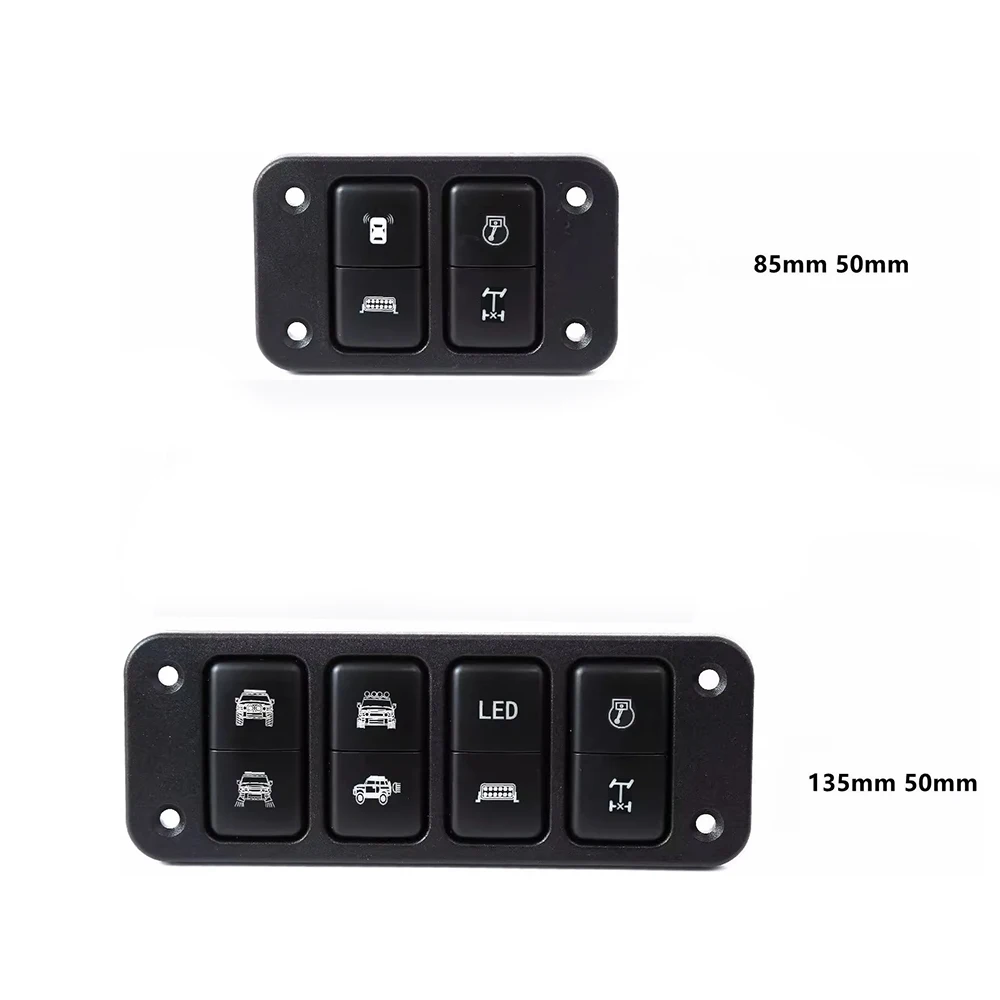 Car Switch Button Panel Conversion Spotlight Fan Fuel Tank Winch Air Pump Differential Lock Dual Switch Panel