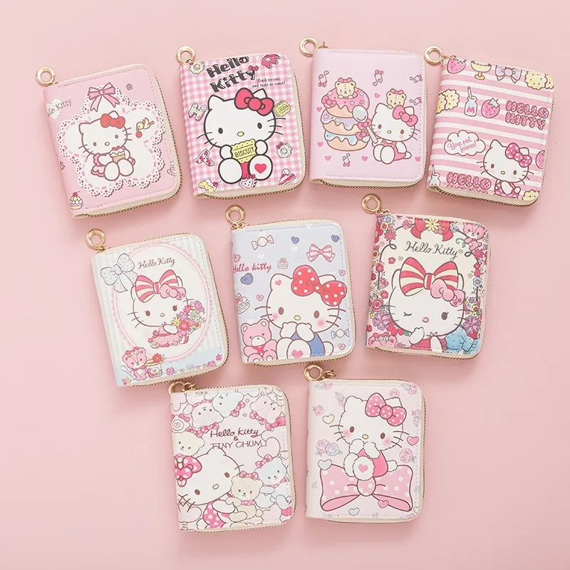 Sanrio Hello Kitty Coin Purse Cute Cartoon Short Wallet Cartoon Student Mini Zipper Ladies Practical Fashion Kawaii Coin Purse image 4