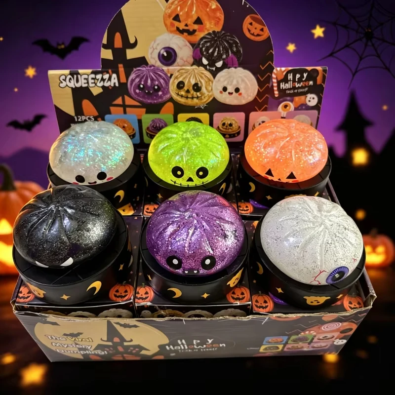 Blind Box Halloween Ghost Bun Squishy Relaxing Relieve Anxiety Antistress Enhance Happiness Rebound Squeeze Reliever Toy