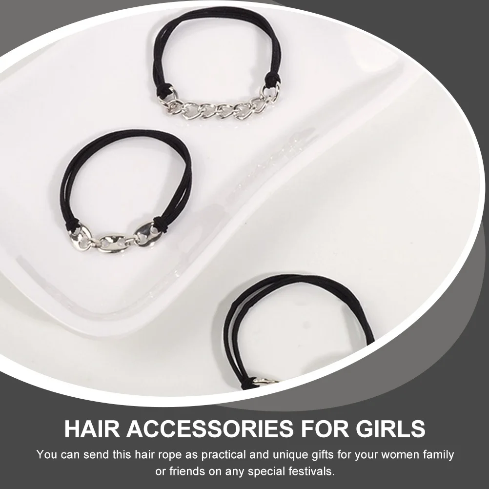 

3pcs Scrunchies For Women Elastic Ties Ponytail Holders Hair Accessories Stretchy Bands Bracelet Style For Medium Long