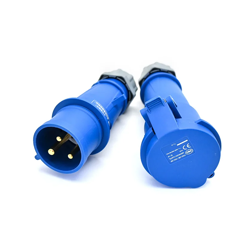 IP44 2P+E 6h 3 Pin Industrial Power CEE Plug Socket 16A 32A Electrical Single Phase Connector for Outdoor Event Electric Distro