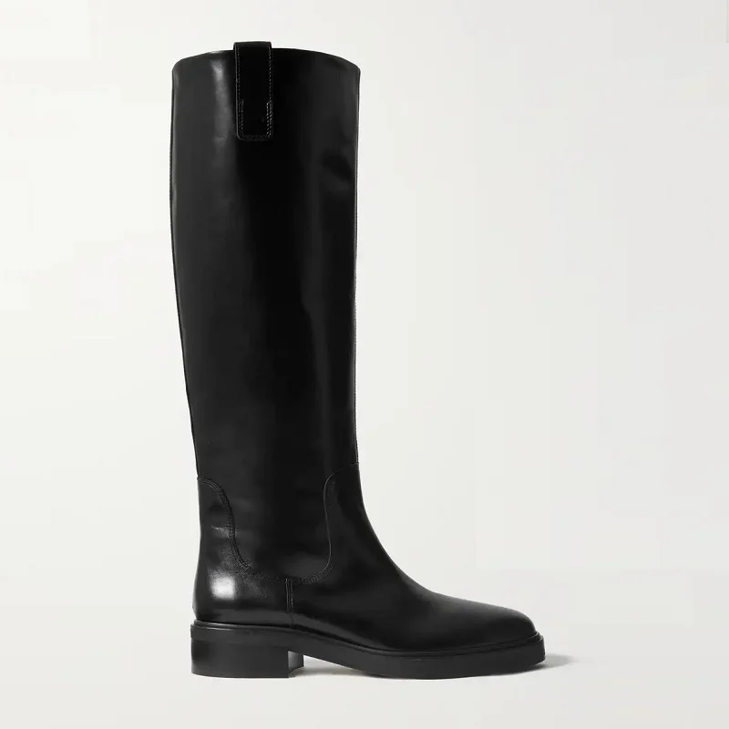 

Women Knee High Boots Soft Pu Leather Flat Fashion Knee Winter Boots Comfortable Warm Fur Woman Long Boots Shoes