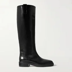 Women Knee High Boots Soft Pu Leather Flat Fashion Knee Winter Boots Comfortable Warm Fur Woman Long Boots Shoes