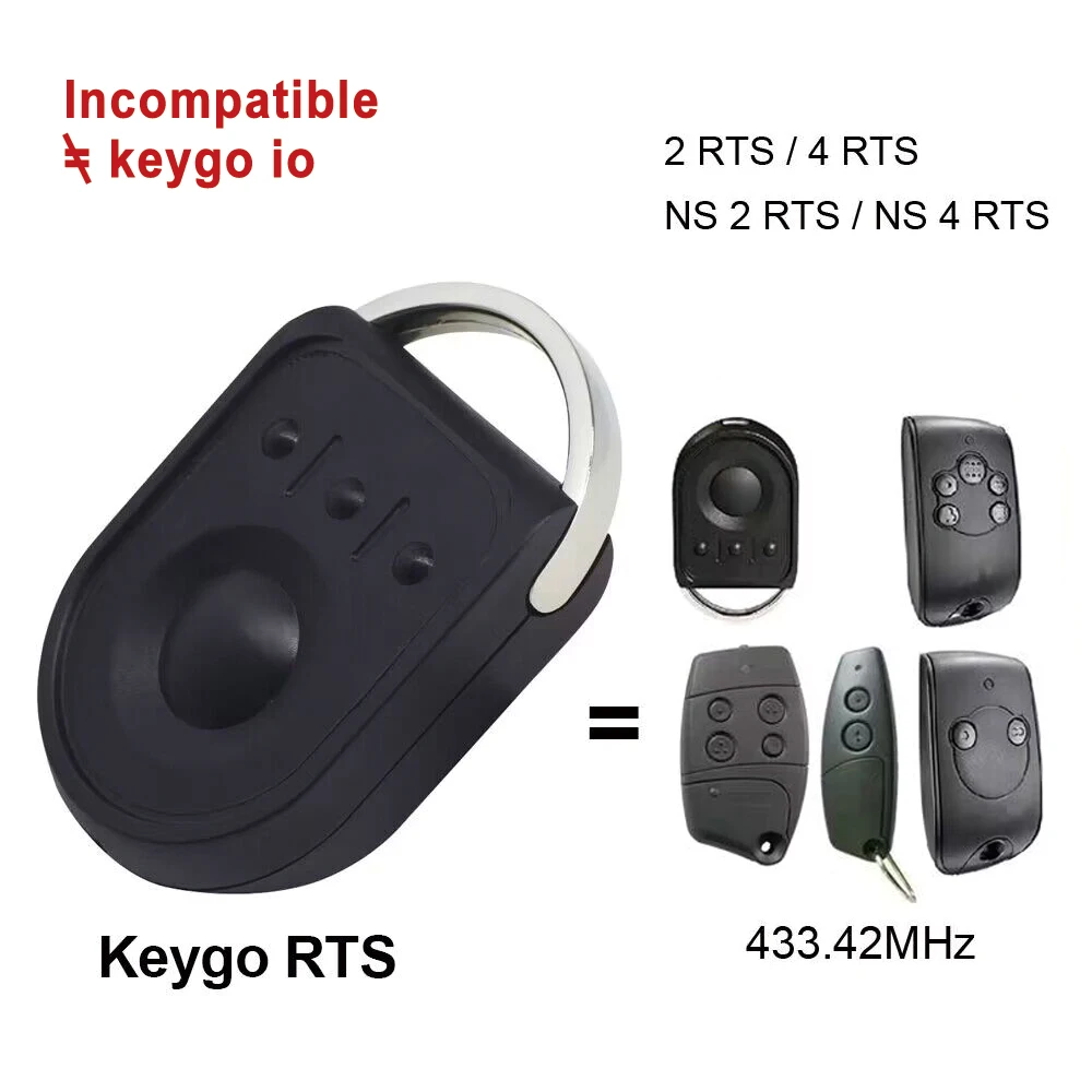 Compatible With NS 2 TR2 5009205C 1841026 F-74300 / NS 4 TR4 5012018C00 1841025 F-74300 434.42MHz Gate Door Remote Control