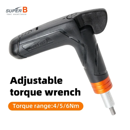 Llave dinamométrica ajustable de pulgar Super B, herramientas de reparación de bicicletas con rango de torsión de 4/5/6 Nm, llave Allen con hexagonal de 3/4/5/6mm, brocas T25