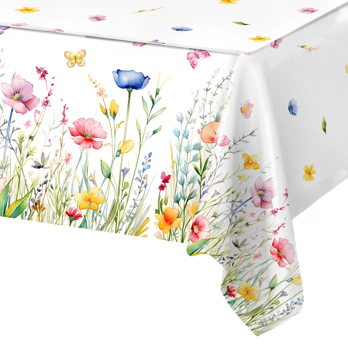 

Flower Theme Flax Tablecloth Wedding Birthday Party Decoartion Vintage Dinning Flower Table Cloth Decoration For Home Decor