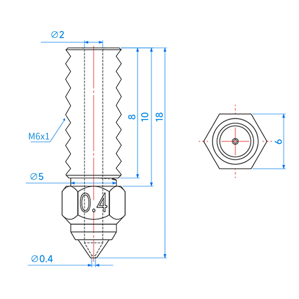 Für elegoo neptune 4 düse gehärtet/edelstahl/messing hoch geschwindigkeit düse für elegoo neptune 4 pro cht düse 0,4mm 0,6mm