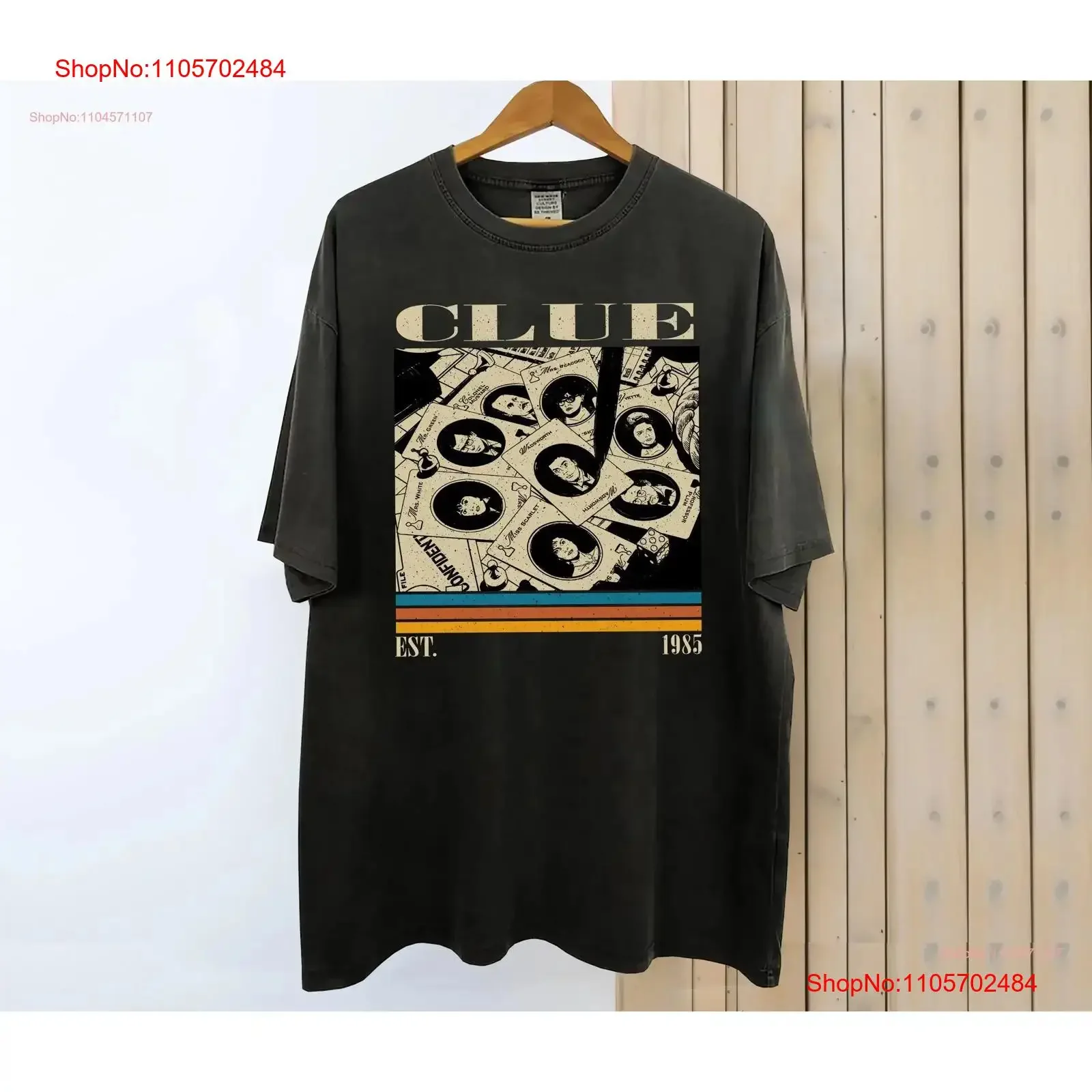 T-shirt Clue Movie Vintage Rétro Classique pour Homme, Style Délavé, Élégant, Respirant, Confortable, Unisexe, Décontracté, Polyvalent