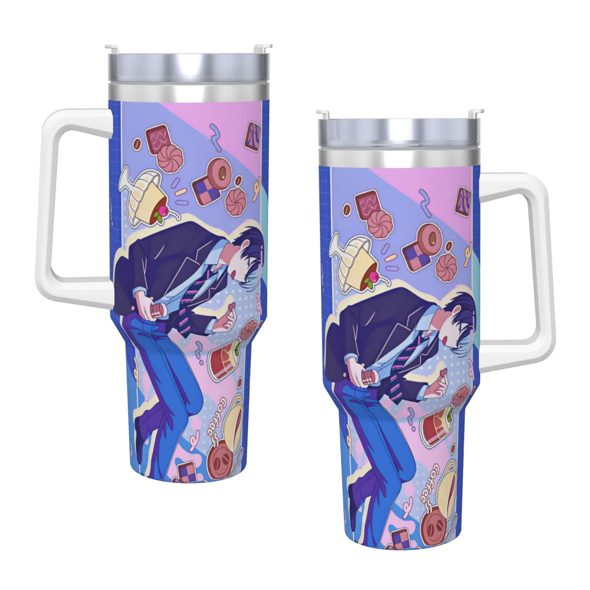 Project Sekai Rui Kamishiro Stainless Steel Tumbler Thermal Cups With Straws and Lid Large Car Mugs Cold and Hot Water Bottle