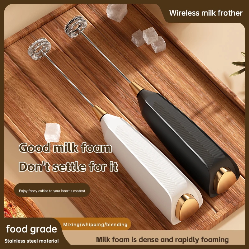 전동 커피 믹서 우유 거품기 핸드 믹서 휴대용 전동 우유 거품기 배터리 작동 홀더 포함