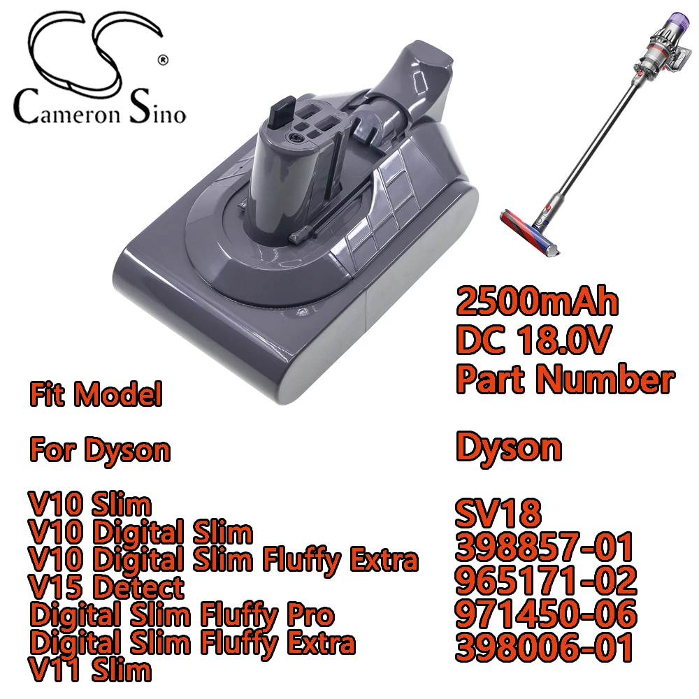 

Vacuum Battery For Dyson V10 Slim V10 Digital Slim Slim Fluffy Extra V15 Detect Digital Slim Fluffy Pro Fluffy Extra V11 Slim