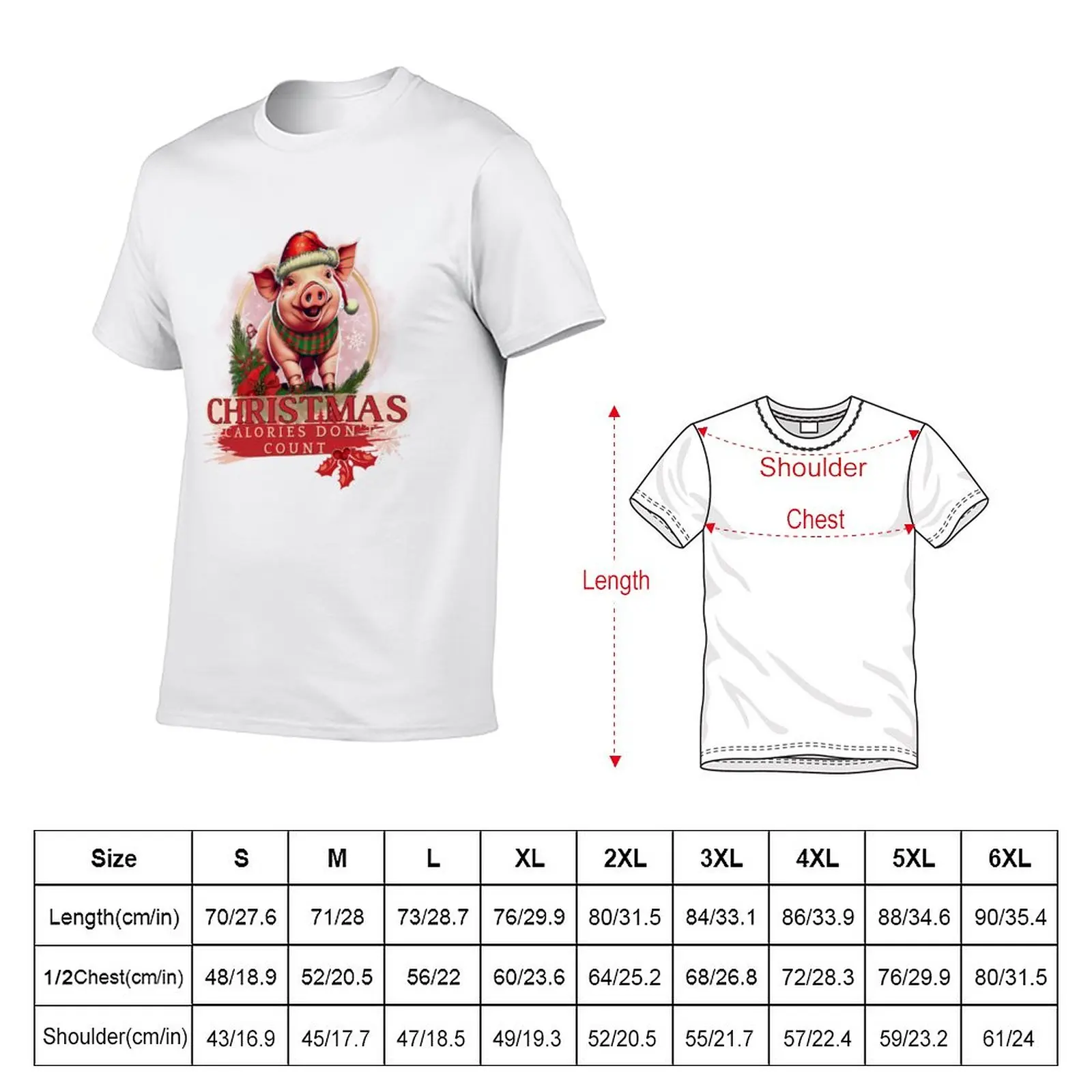 CUTE PIGGY - CHRISTMAS CALORIES DON'T COUNT T-Shirt blank t shirts heavyweight t shirts T-shirts for men cotton