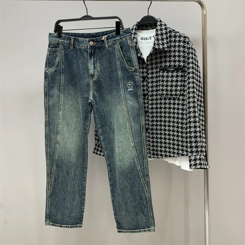 

Мужские джинсы G-Home: модные, ретро, в американском стиле, свободного кроя, прямые, длинные брюки для молодежи, зимний сезон