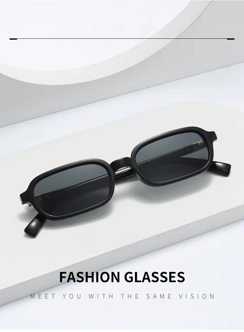 Vintage Rechteck Sonnenbrille Frauen 2024, Marke Designer Kleine Oval Anti Blaues Licht Gläser Retro Mode Männer Leopard Eyegalsses – Detail 1
