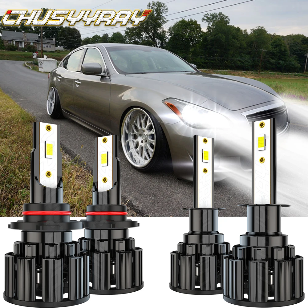 CHUSYYRAY Car lights LED Headlight Kit 9005 H1 6000K Combo Bulb Compatible For Infiniti M35 2006-2008 High Low Beam Led Headligh