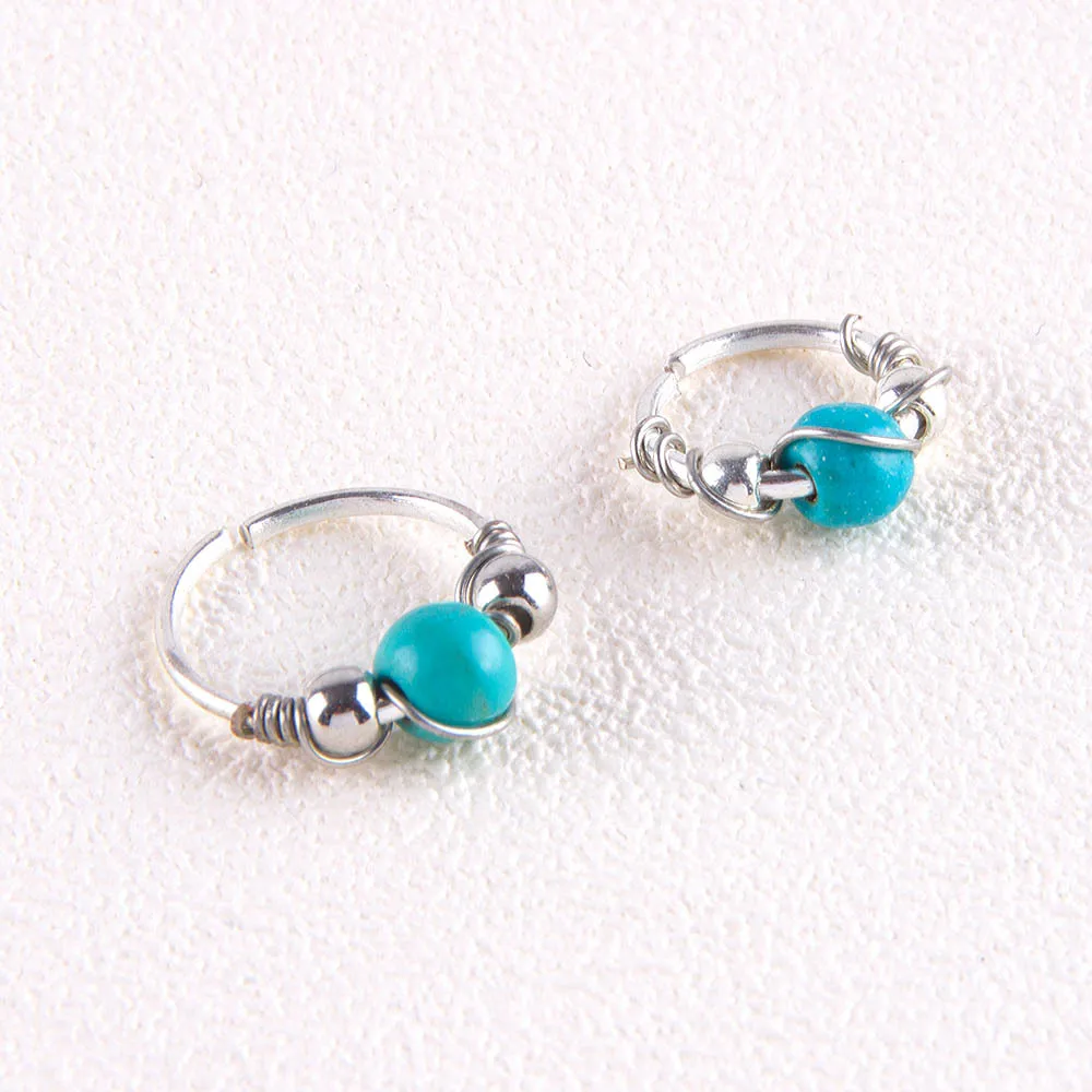 3pcs Beads Captive Nose Rings Septum Piercing Hoop Earrings Lip Ring Ear Cartilage Tragus Helix Circular Body Jewelry