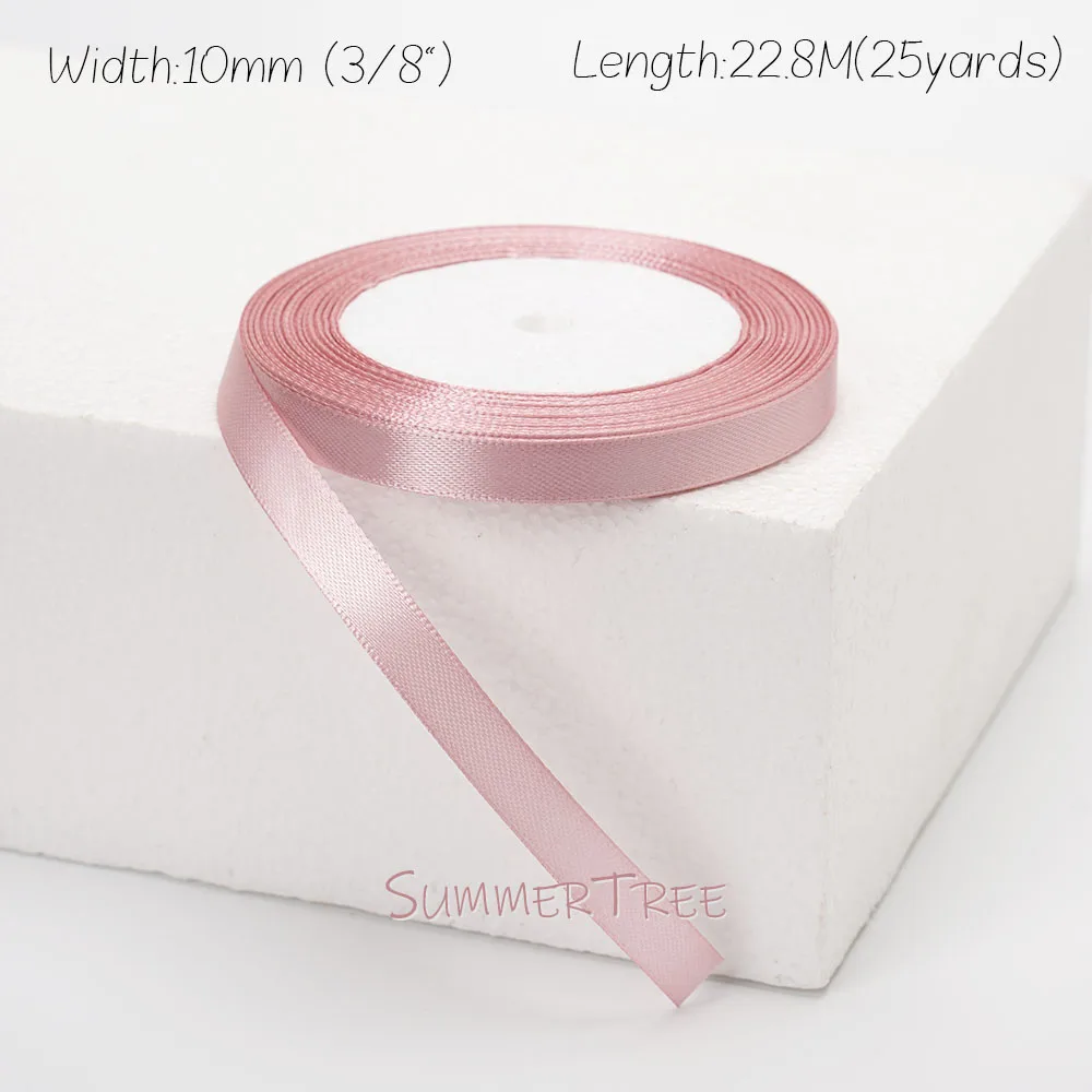 Zartrosa Seidensatinband 25 Yards 22,8 Meter 6mm 10mm 15mm 25mm 38mm 50mm Hautfarbenes Rosa für Handgemachte DIY Geschenkverpackung Dekoration – Detail 10