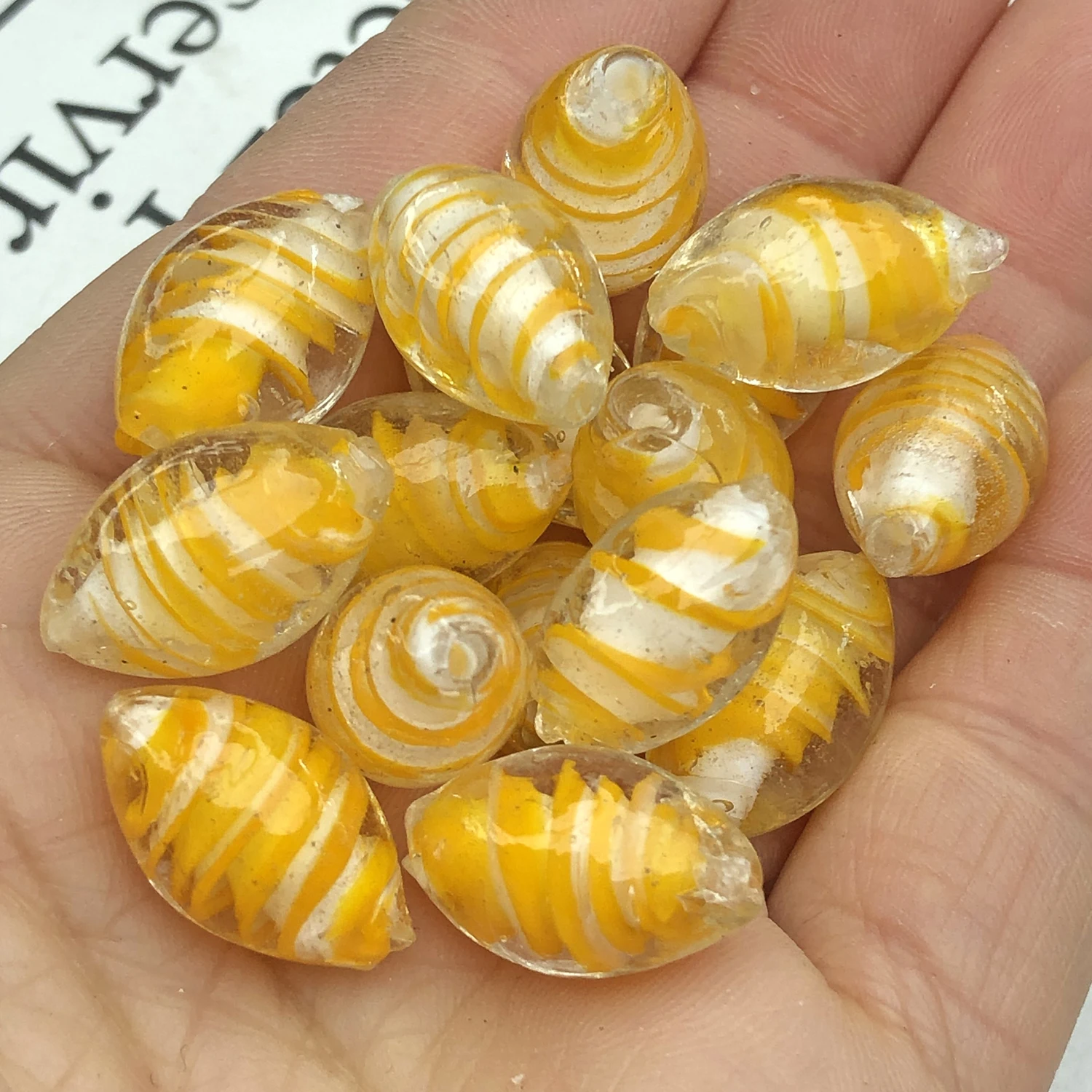 11x18mm Murano Oval Shape Stripes Clear Lampwork Crystal Glass Crafts Beads For Jewelry Making Diy Bracelet Accessories Findings
