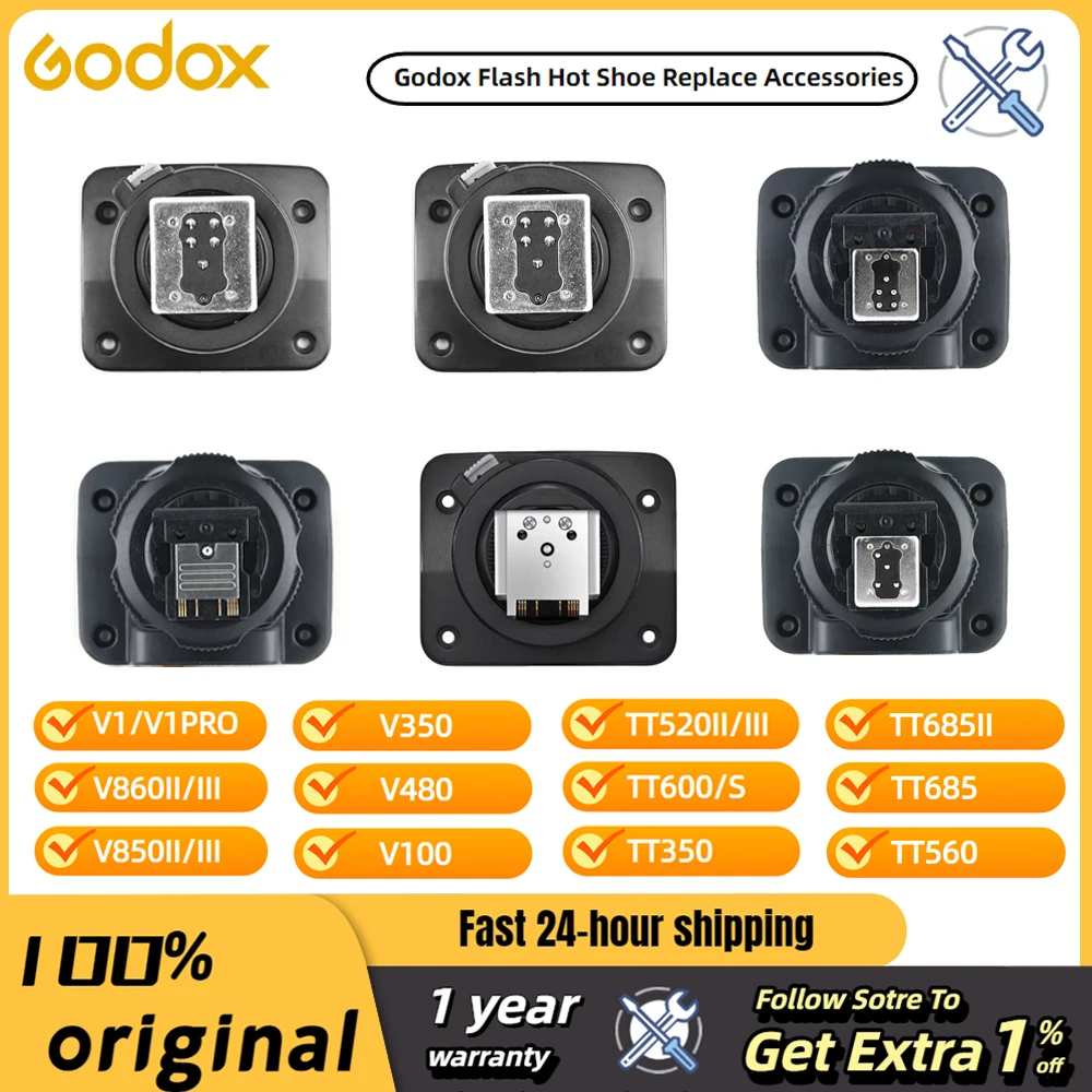 Godox V860III accesorios de zapata Godox Speedlite V1 V100 V850III TT600 TT350 TT600S TT685 Flash reemplazar accesorios zapata