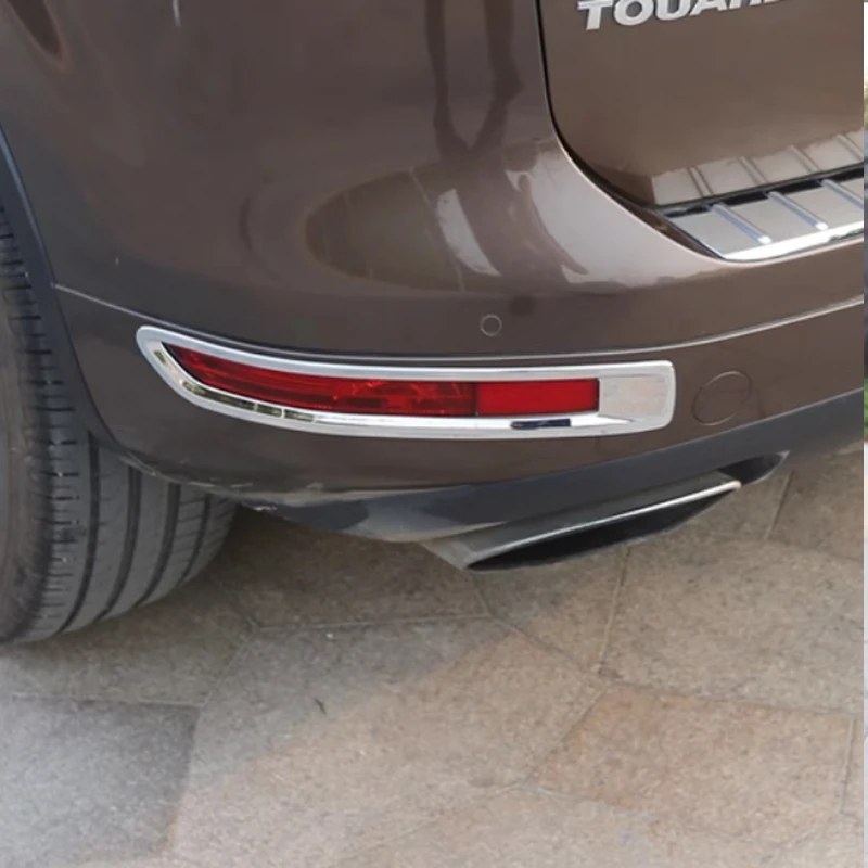 Стайлинг автомобиля, хромированная задняя противотуманная фара из АБС-пластика, обшивка, подходит для Touareg 2011-2015, декоративная наклейка, защита, внешний аксессуар