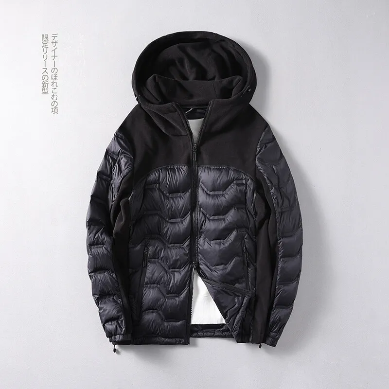 2024 Winter New Men's Lightweight Hooded Down Jacket Warm and Temperature Locking Korean Edition Down Jacket Down Content 85%