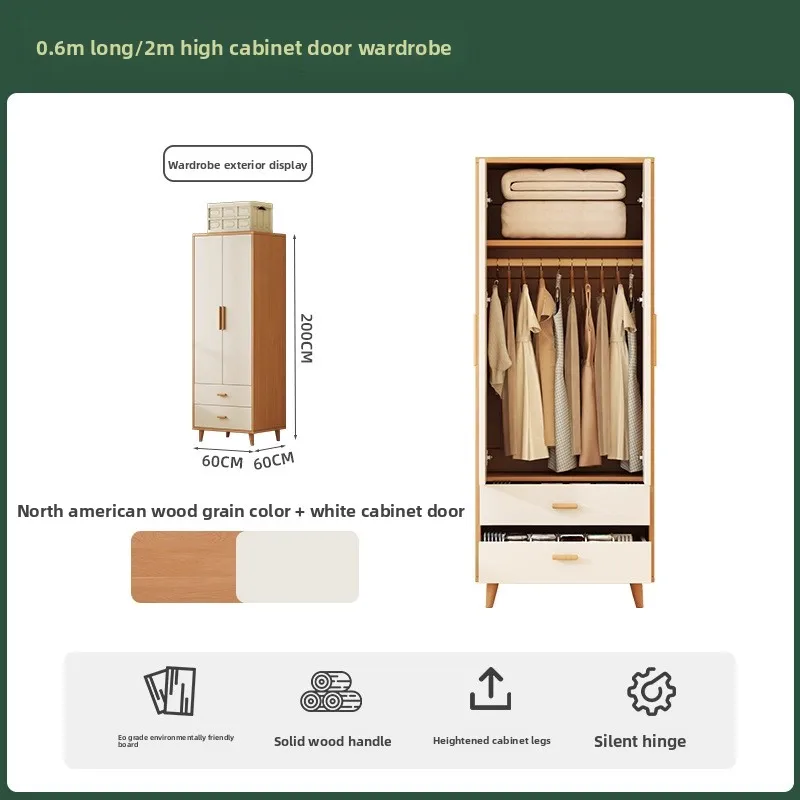 Simple modern hanging wardrobe small apartment space saving single door wardrobe