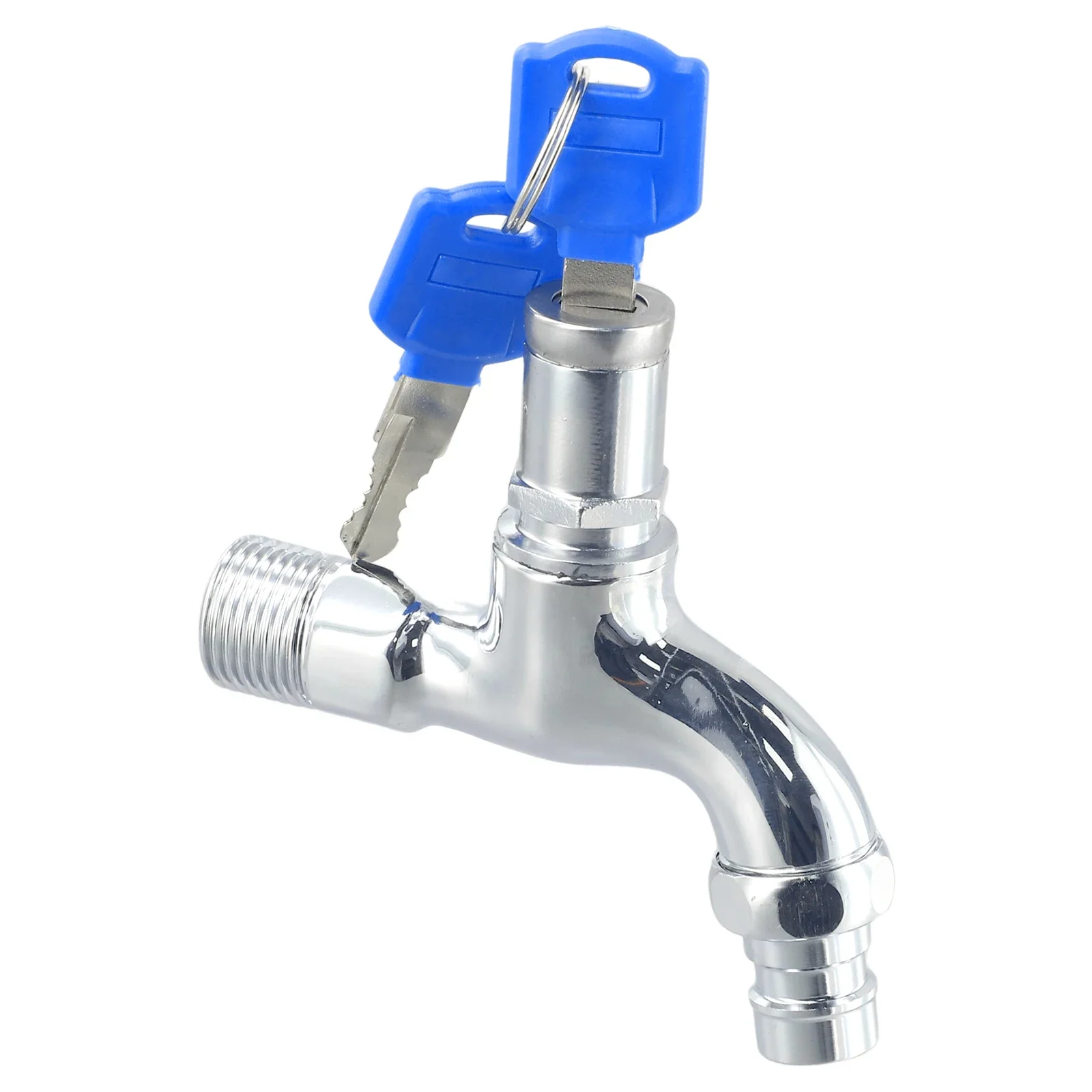 1Pc Anti-theft 1/2 Inch Thread Alloy Sink Tap With Key Lock Outdoor Faucet Lockable For Washing Machine Garden Watering Car Wash
