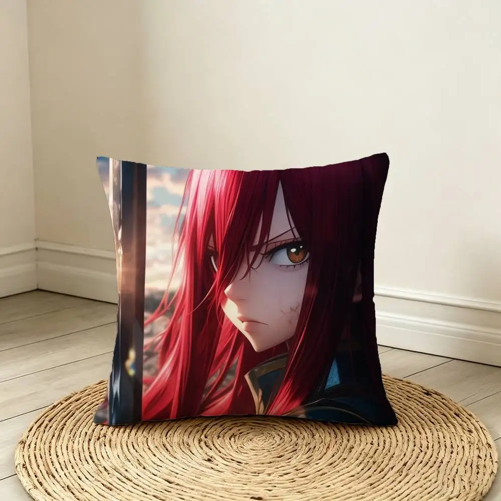 Anime F-Fairy Tail Erza Scarlet Pillow Case Cushion Cover Throw Pillow Case For Car Sofa