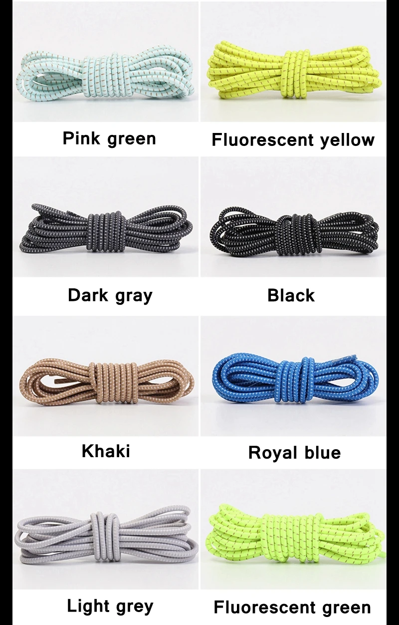1 Paar Schnürsenkel ohne Binden, rund, Push The Spring Lock, sportliche elastische Schnürsenkel, geeignet für alle Schuhe, Lazy Laces, Schuhzubehör – Detail 10
