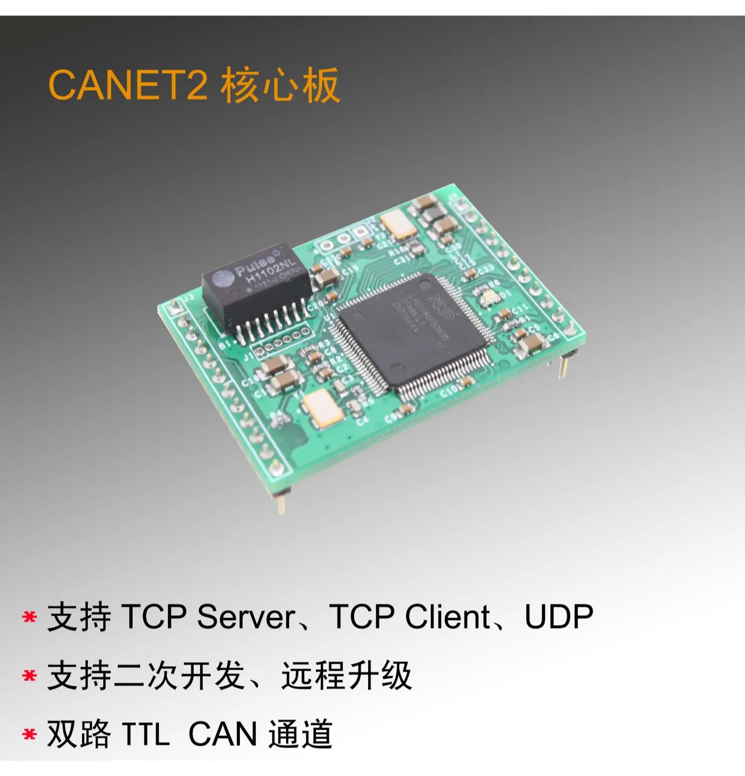 Ethernet to CAN Bus CANET-200T Core Board Supports Secondary Development of TCP UDP